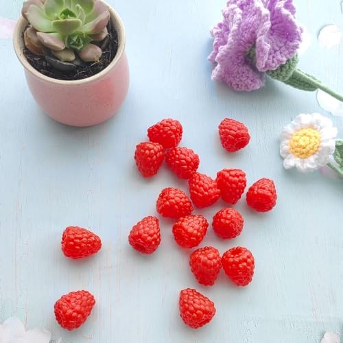 20pcs Artificial Raspberry Realistic Red Decoration Props