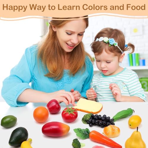 Gresorth 32pcs Play Food with Matching Cards Toy Set