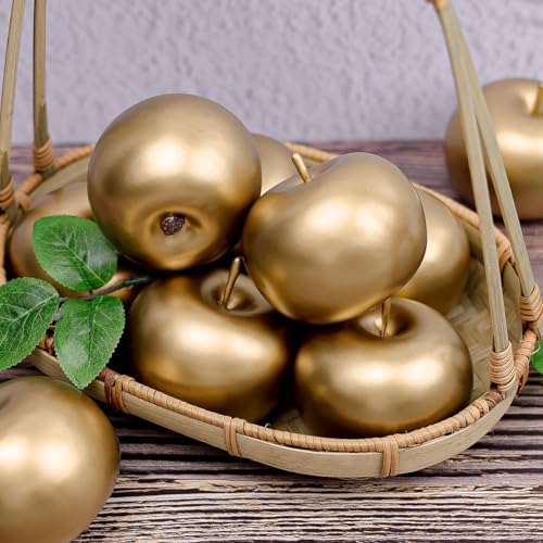 Gresorth 6PCS Artificial Gold Apple Decor