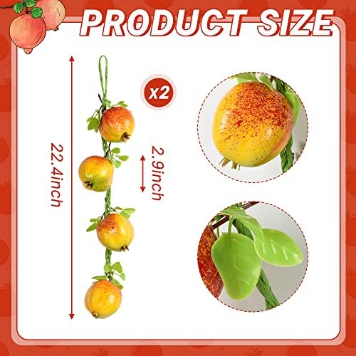 Artificial Pomegranate Hanging Strings 2Pcs Lifelike Fruit Decor