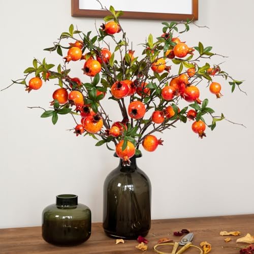 4Pcs 315 Inch Artificial Pomegranate Branches