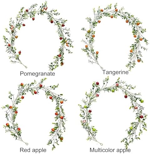 Belupai 62ft Artificial Orange Pomegranate Garland