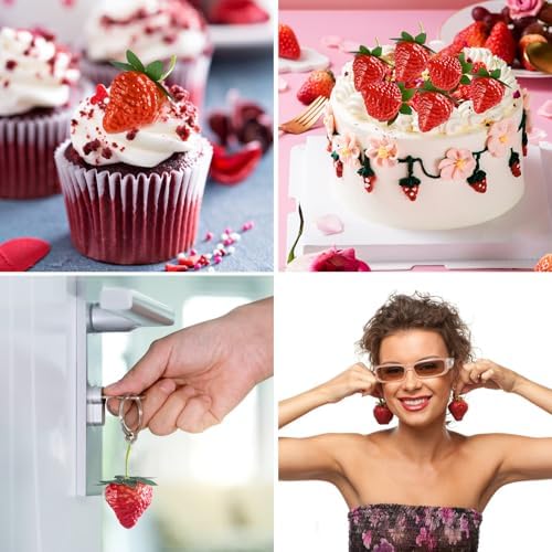 YimeBand Artificial Red Strawberries 50 Pcs