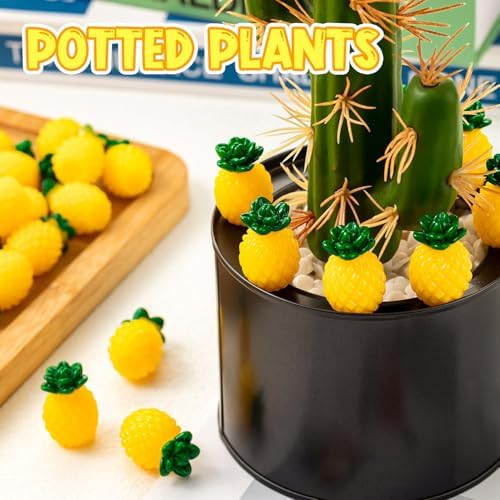 CLESDF 60Pcs Mini Resin Pineapple Decor