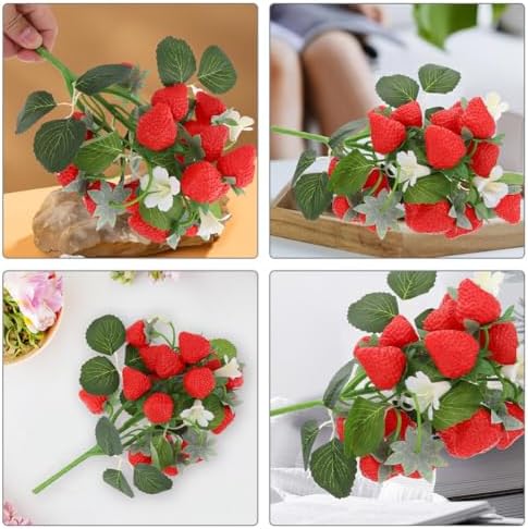 Alipis Artificial Strawberries for Decor and Centerpieces