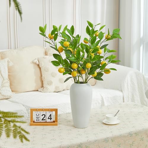36 Inch Artificial Lemon Branches with Realistic Fruits and Leaves
