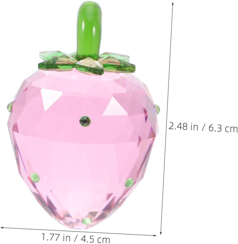 Crystal Strawberry Figurine for Home Decor