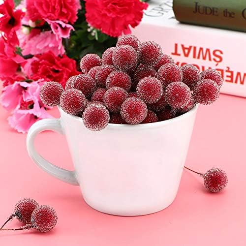 Red Berry Stems Artificial Christmas Decor 100pcs