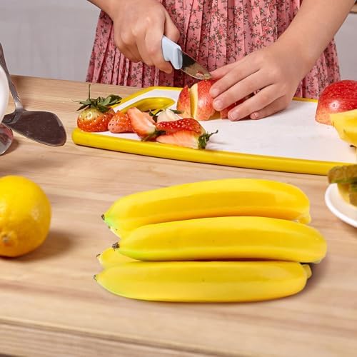 12Pcs Artificial Yellow Bananas Lifelike Decor