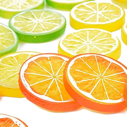 NUOMI 30PCS Artificial Lemon Slices for Decoration and Photography