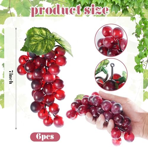 YimeBand 6 Bunches Artificial Grapes for Party Decor