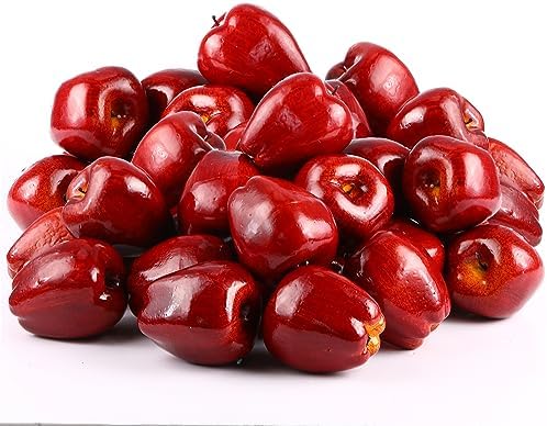 Yunlly 24 Pcs Realistic Artificial Apples Decor
