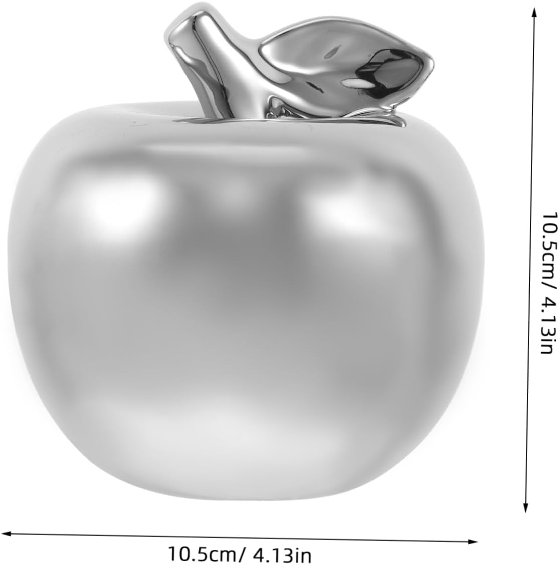 PartyKindom Ceramic Apple Ornament Silver Figurine Decor