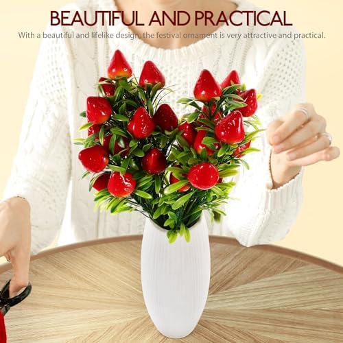 MAGICLULU 2pcs Artificial Strawberry Plants for Home Wedding Decor