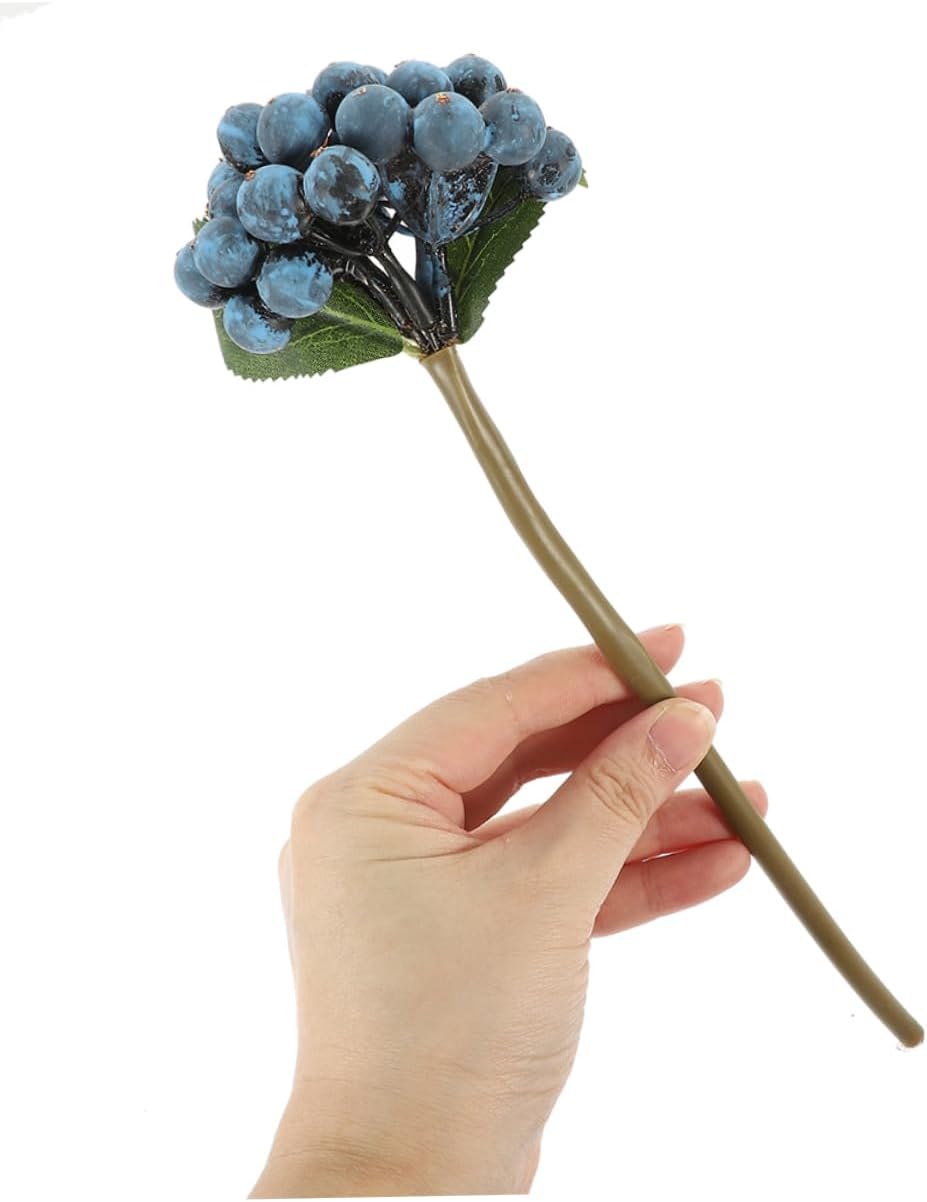 Toyvian 6Pcs Lifelike Red Berry Stems for Holiday Decor