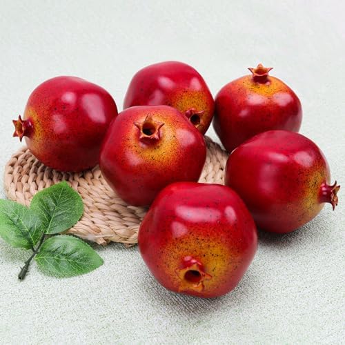 6pcs Artificial Pomegranate Decoration for Home Kitchen Wreath Party
