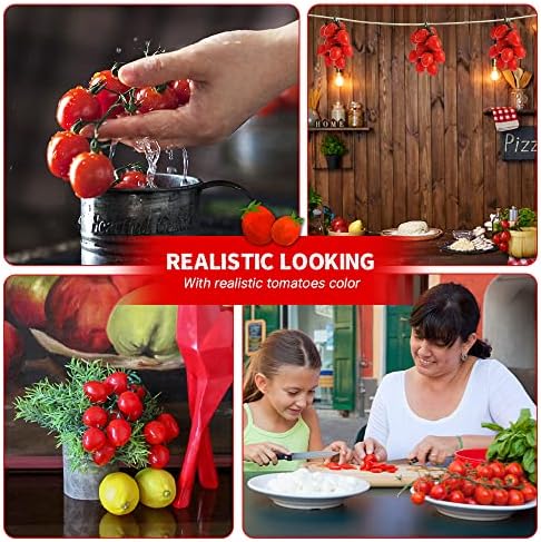 Fake Cherry Tomatoes Artificial Fruit Plastic Lifelike Kitchen Decoration