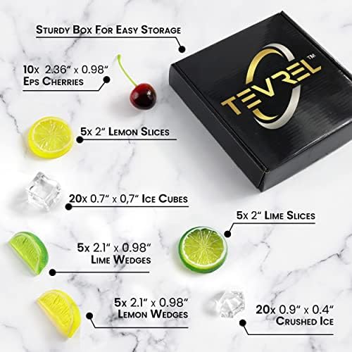 Tevrel 70Pcs Artificial Lifelike Cherries Lemon Slices and Wedges Decor