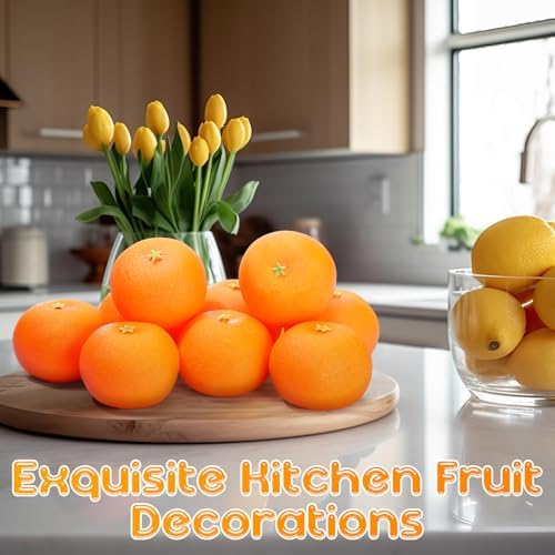 24 Pcs Fake Oranges Artificial Fruits for Home Decoration