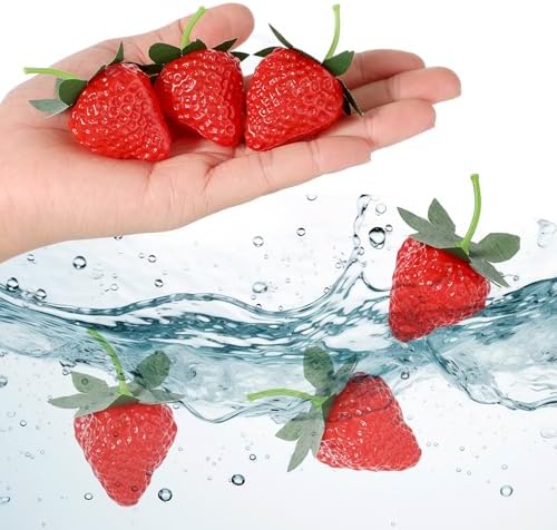 10 PCS Artificial Strawberries Kitchen Decor Lifelike Fruit Photography Props