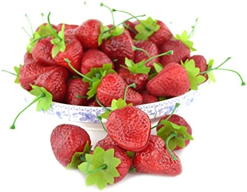 Jedfore Realistic Fake Strawberries 36 Pcs Set