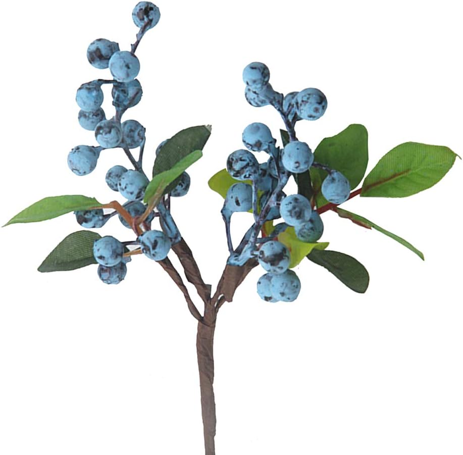 Artificial Blueberry Stems 6 Pack for Christmas Decor