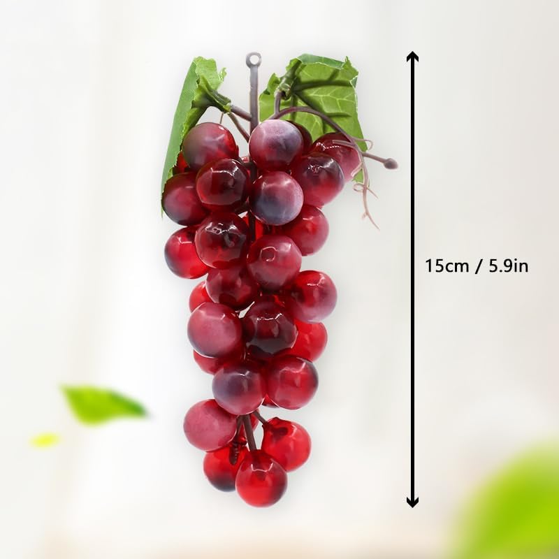 4 Bunches Realistic Artificial Grapes for Decor