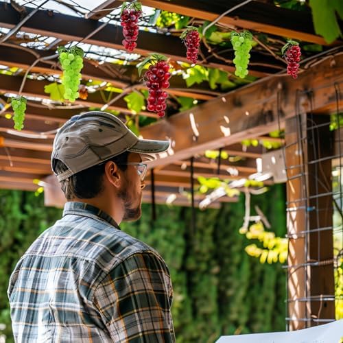 4 Bunches Realistic Artificial Grapes for Decor