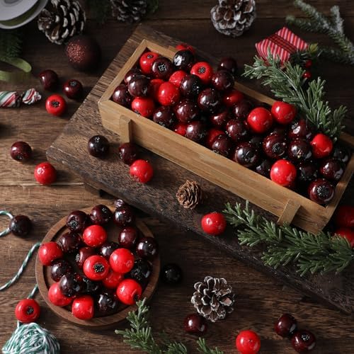 200 Pcs Christmas Artificial Cranberries Decor