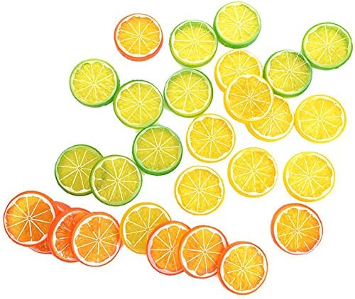 NUOMI 30PCS Artificial Lemon Slices for Decoration and Photography