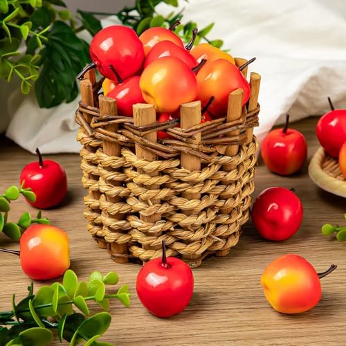 40pcs Fake Mini Red Apples for Decor and Crafts