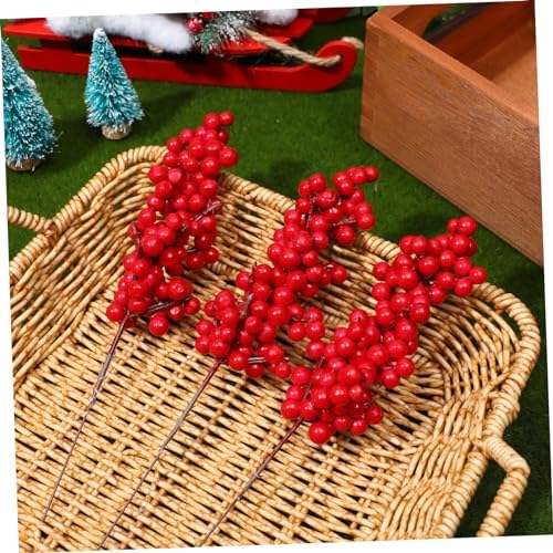 8PCS Artificial Red Berry Branches for Christmas Decor
