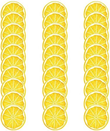 30pcs Artificial Lemon Slices Decor Yellow