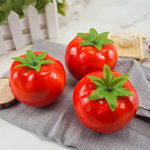 Lorigun 15 Pcs Artificial Red Tomatoes for Decor