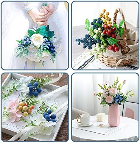 HUIANER Artificial Blueberries 4PCS with Stems
