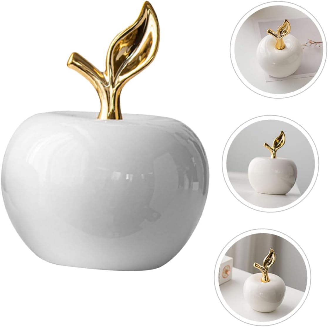 Ceramic Apple Christmas Decor Fruit Statue Ornament