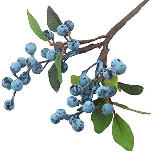 Artificial Blueberry Stems 6 Pack for Christmas Decor