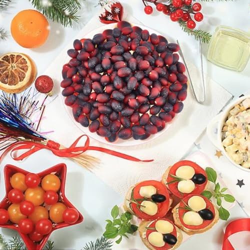 150pcs Christmas Artificial Cranberries Resin Decorations