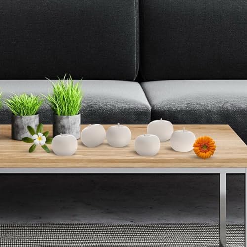6PCS Artificial White Apple Decor for Home Kitchen Party