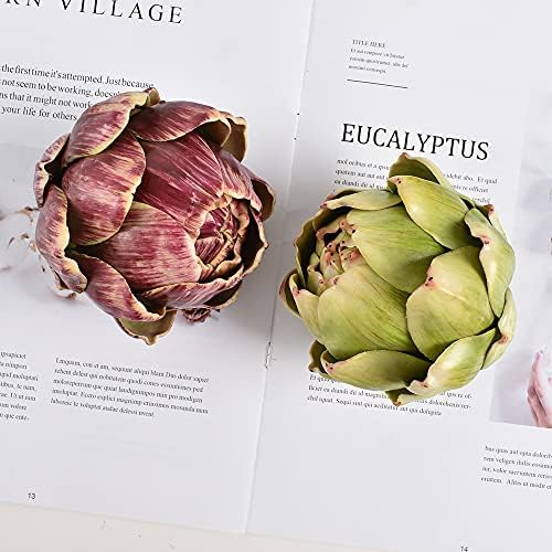 Artichoke Artificial Decor Set of 3 Green Red