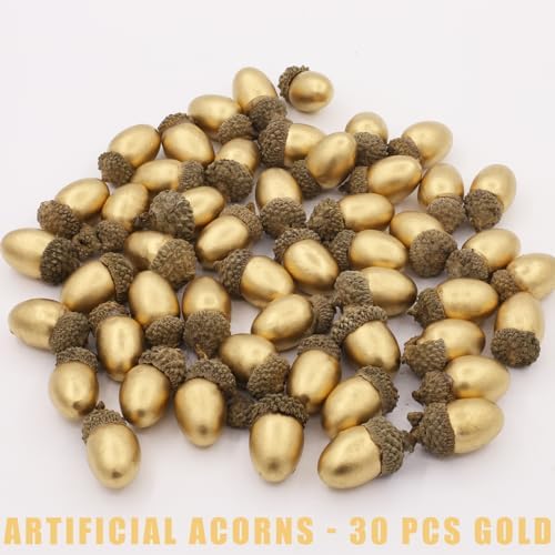 Tuxiaobu Artificial Gold Acorns 30 Pcs Decoration