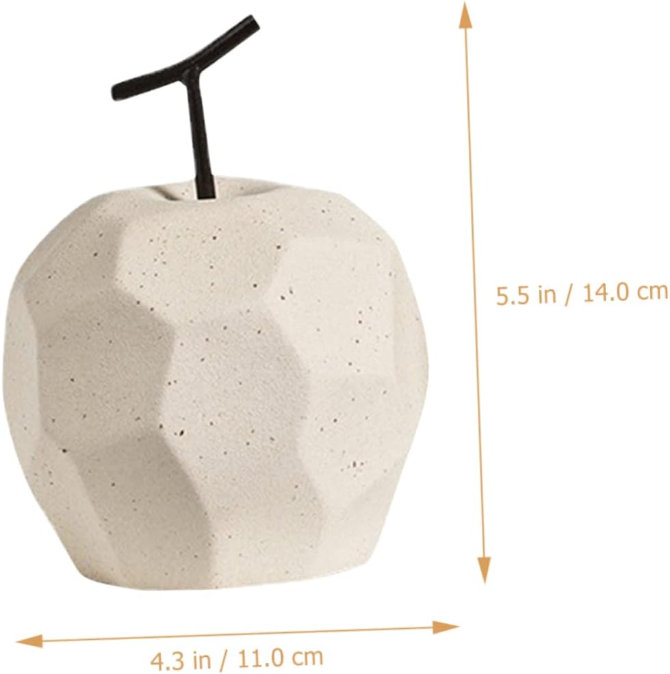 PRETYZOOM Unique Geometric Ceramic Apple Decor
