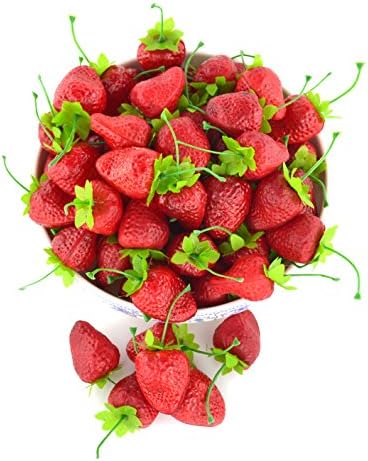 Jedfore Realistic Fake Strawberries 36 Pcs Set