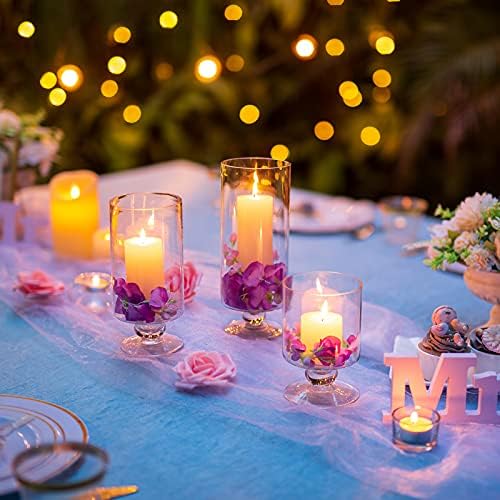 NUPTIO 3pc Set Clear Glass Vases for Centerpieces Decor