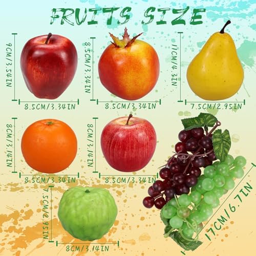 Lorigun 8 Pcs Artificial Fruit Decor Set