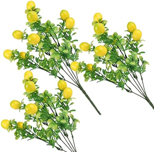 Aphmeir 3 Pack Artificial Lemon Branches for Vases