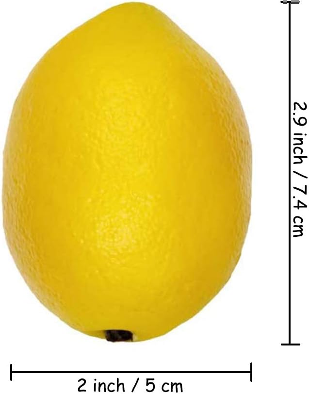 KABAKE Faux Yellow Lemons Artificial Fruit 10 Pack