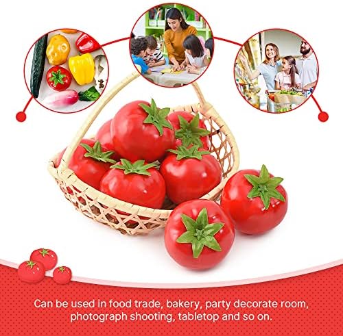 8pcs Artificial Tomatoes for Kitchen Decor and Photography Props