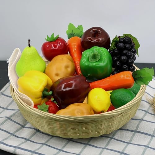 18Pcs Realistic Artificial Fruit Vegetable Foam Decoration Set
