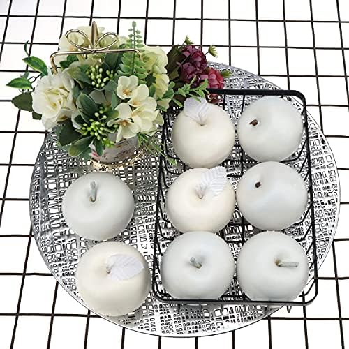 6PCS Artificial White Apple Decor for Home Kitchen Party